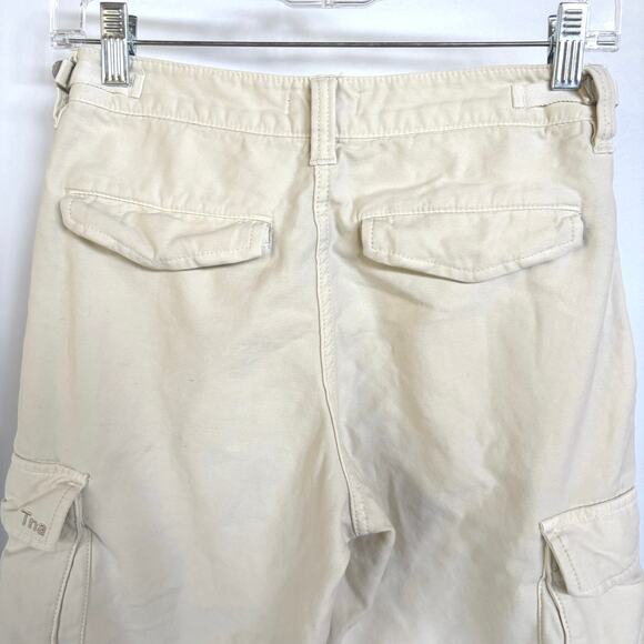 Tna Aritzia Cream Cargo Baggy Combat Pants Pockets Streetwear Dystopian Size 0 - Picture 4 of 12